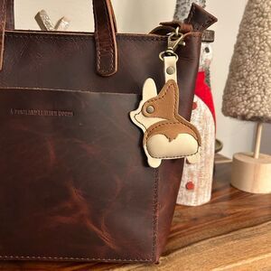 SHORTBREAD Leather Purse Charm FAST SHIP Portland Leather Dog Lover CHESTER